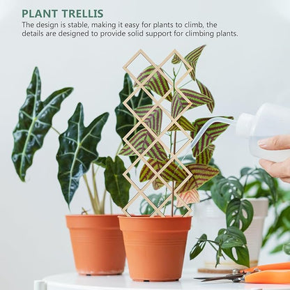 2pcs Wooden Plant Trellis for Indoor Potted Plants Stable Climbing Support Frame for Orchids and Smooth Polished Garden Trellis Cage to Protect and Shape Climbing Vines