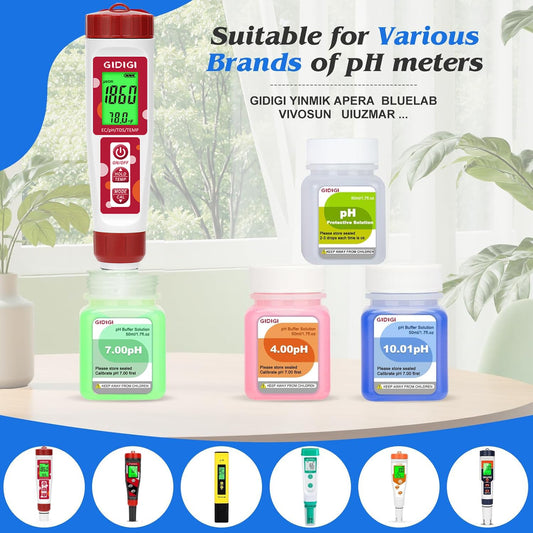 pH Tester,Digital pH Meter for Water,TDS Meter for Drinking Water with pH Calibration Solution 4 in 1 TDS pH EC Meter for Nutrients Water,Aquarium,Drinking Water,Tap Water,Irrigation Water