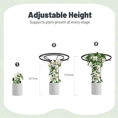 Garden Trellis for Climbing Plants Outdoor, 3.7FT Tall Metal Obelisk Trellis, 41.3" Umbrella Trellis for Potted Plants, Mushroom Top Trellises for Vines, Rose, Clematis, Pea, Bean, Tomato