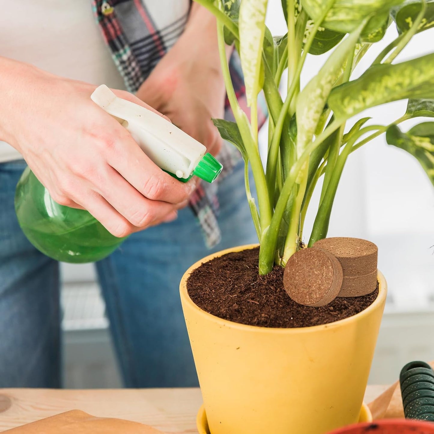 ZeeDix 200Pcs 40mm Compressed Coco Coir Fiber Potting Soil Seed Starters - Organic Coco Coir Pellet Fiber Soil for Planting Bonsai, Herbs, Flowers and Vegetables