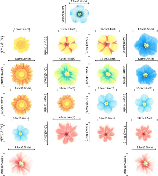 80 PCS Edible Flowers Cake Decorations Edible Daisy Cupcake Toppers Sunflower Cupcake Decoration Flower Birthday Party Decor for Baby Shower Wedding Birthday Party Cake Food Decorations Supplies