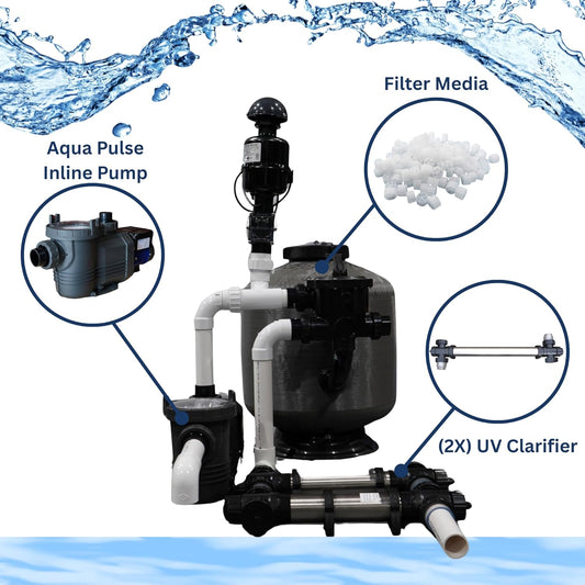 HALF OFF PONDS Simply Clear PRO Koi Pond Filter System with 2HP Blower, UV Clarifier & 1.5 HP Variable Speed Pump, Filters Ponds Up to 11,000 Gallons, Complete Kit with Bio Media, Multiport Valve