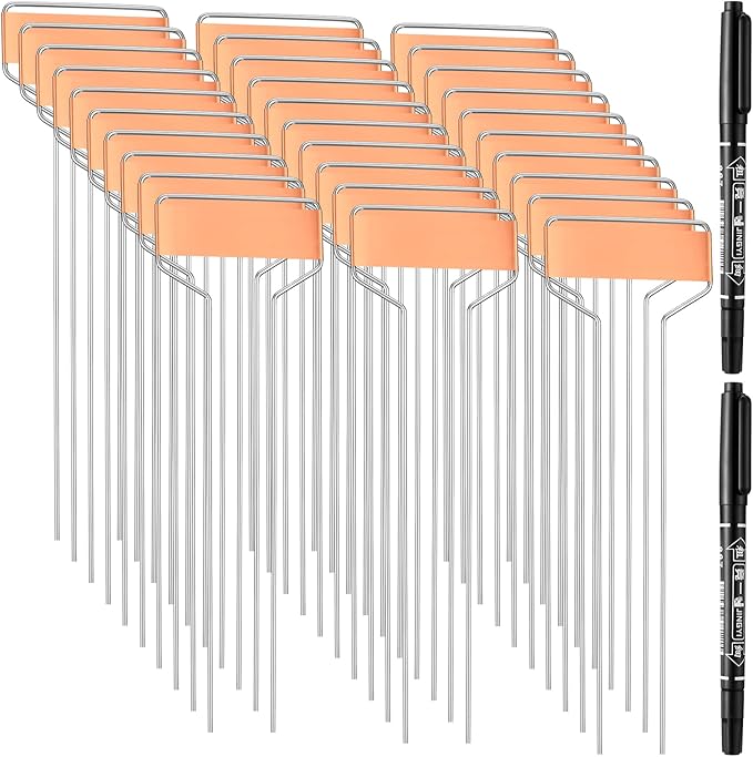 100 Pcs Metal Garden Plant Labels Weatherproof Banner Copper Plant Tags, Metal Copper Garden Markers, Reusable Height 10.5 Label Area 2.5'' x 7/8''