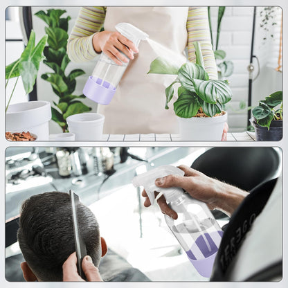 Glass Spray Bottles with Silicone Sleeve Protection, Empty 16 oz Refillable Containers, Reusable Spray Bottles with Adjustable Nozzle for Hair, Cleaning Solutions, 3 Pack Purple