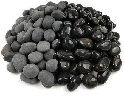 10 lbs Black River Rocks, 1-2 Inch Black Stones Pebbles for Plants, Landscaping, Garden, Aquarium, Backyard and Indoor Water Fountains