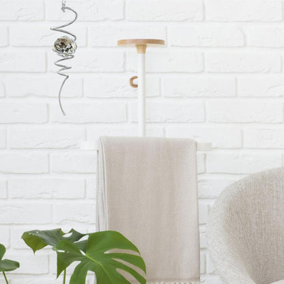 Gazing Ball Spiral Tail, Wind Spinners Stabilizer with Swivel Hook & Clear Crystal Ball, Hanging Suncatcher Decoration, Rainbow Maker Indoor Outdoor Ornaments Creative Decorative Gifts 13"