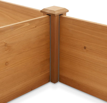 Casafield Outdoor Raised Garden Bed - Wooden Planter Box for Vegetables, Grass, Lawn, and Yard - 96 x 28 x 10, Natural