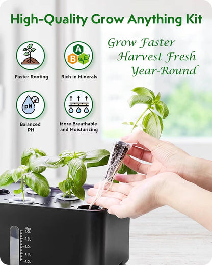 166pcs Hydroponic Pods Kit: Compatible with Aerogarden Grow Anything Herb Kits - Includes Grow Sponges Grow Baskets Grow Domes Labels A&B Plant Food - Hydroponics Supplies for Most Brand