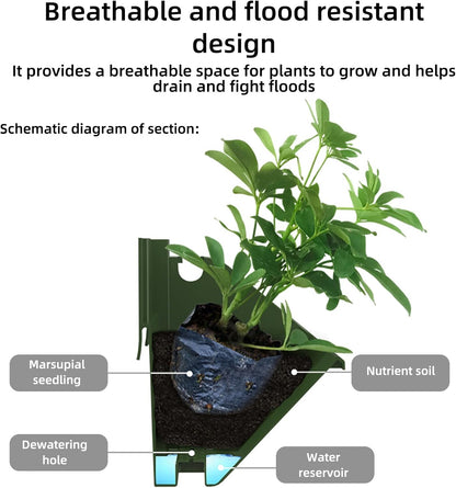 Self Watering Wall Planter with 18 Pots, Vertical Garden Planter for Indoor Plants, Wall Mounted planters Hanging Flower Herbs Vegetables for Garden (Green)