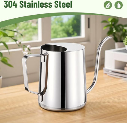 Watering Can for Indoor Plants, Indoor Watering Can with Long Spout and Handle Rust-Proof 304 Stainless Steel Material (600ml/20oz)