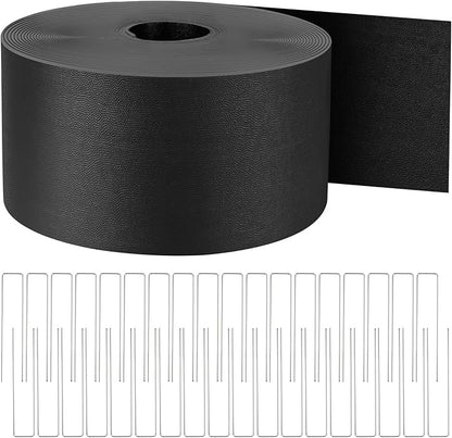 Kalolary Garden Landscape Edging, 5 inch x 60FT Garden Border Edging, Plastic Flower Bed Edging Borders Flexible Bender Border with 36 U Spikes for Lawn, Garden, Yard