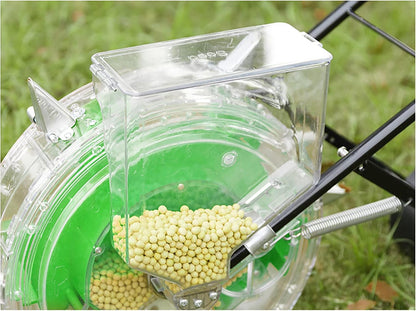 Garden Seeder Row Planter, Hand Push Seeder Machine w/12 Holes Row Seeding Sowing & Fertilizer Applicator, Walk-Behind Row Crop Planter for Sowing Seeds, Corn, Soybeans, Peanuts, Mung Beans, Sunflower