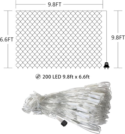 HeKation Halloween Net Lights Outdoor, Purple Halloween Net Mesh Lights 200 Led Bulbs Waterproof, for Indoor, Curtain, Tree, Bush, Party, Wedding, Fairy, Wall(9.8'x6.6', Plug in)