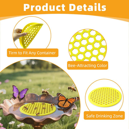 4 Pcs Bee Watering Station for Garden, 7.87 Inch Floating Bee Island for Pond/Farm/Fountain, No Assembly Required Bee Bath, Butterfly Feeder, Outdoor Garden Decor