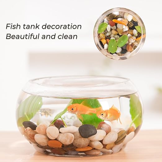 SIDONG 5 LB Mixed River Rocks, 0.3-0.5 Inches High Polished Pebbles for Indoor Plants, Aquarium Rocks Used in Fish Tank, Decorative Stones for Plants, Vases, Home Décor, Crafting, Garden Landscaping