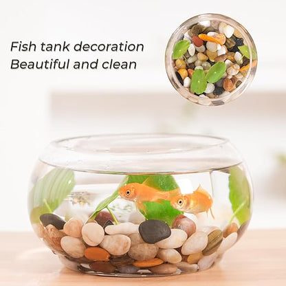 SIDONG 5 LB Mixed River Rocks, 0.3-0.5 Inches High Polished Pebbles for Indoor Plants, Aquarium Rocks Used in Fish Tank, Decorative Stones for Plants, Vases, Home Décor, Crafting, Garden Landscaping