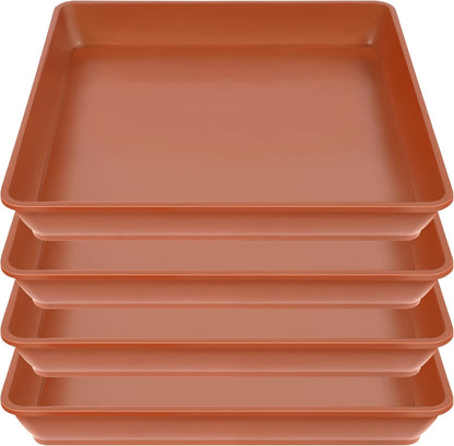 4 Pack Square Plant Saucer 16 Inch, Large Plant Trays for Pots, Heavy Plastic Plant Saucer,Deep Heavy Duty Plant Pot Saucers, Planters for Indoors and Outdoors Plants.