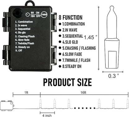 Dazzle Bright Battery Operated 50 LED Mini String Lights (Purple & Orange, 1 Pack)