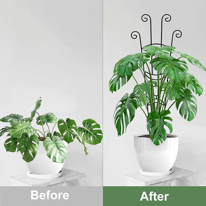 32.6in Monstera Plant Support Stakes for Indoor Plants, Metal Garden Plant Trellis for Climbing Plants, Pothos Vine Snake Climber Support，2p