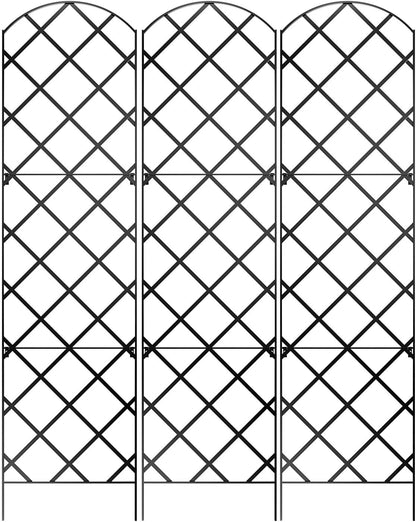 Giant Trellis, 108” high (9’ Tall) by 28” Wide Trellis with Arched top - Pack of 3 Complete trellises - by Meranti Home + Garden
