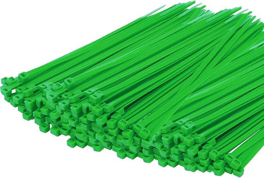 14 Inch Zip Ties Green 1000 PCS, 40 Lbs- Heavy Duty Tensile Strength, Nylon PA66 UV Resistant Cable Ties for Indoor and Outdoor Use - Ideal for object bundling and fastening