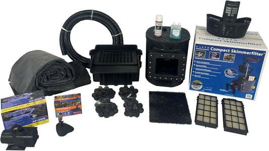 HALF OFF PONDS Savio Select 3,000 GPH Submersible Pump Pond Kit with 10' x 15' EPDM Rubber Pond Liner for Water Garden & Koi Pond
