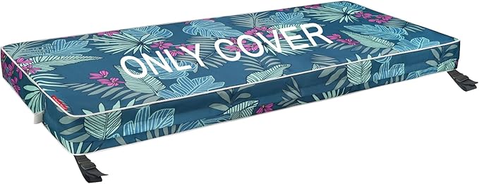 Porch Shield Outdoor Bench Cushion Cover – Waterproof Swing Cushion Cover for Patio Furniture Loveseat (Not Insert) Palm Leaf 45" W x 18" D x 3" H