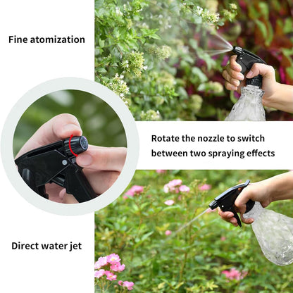 2 Pcs Spray Bottles, 500 ml/17 oz Empty Water Spray Bottles, Plastic Reusable Adjustable Mist Sprayer Squirt Bottles Containers Refillable for Cleaning Solutions, Gardening, Plants (Clear)