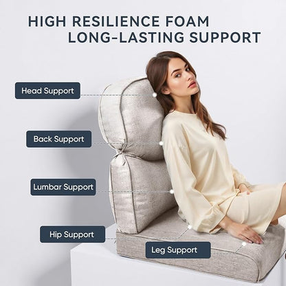 Outdoor Rattan Chair Cushions 2 Packs - Outside High Back Comfortable Thickened Pillow 22x24 with Zipper Cover for Patio Rocking Swivel Chairs Loveseat Sofa – Beige/Crescent