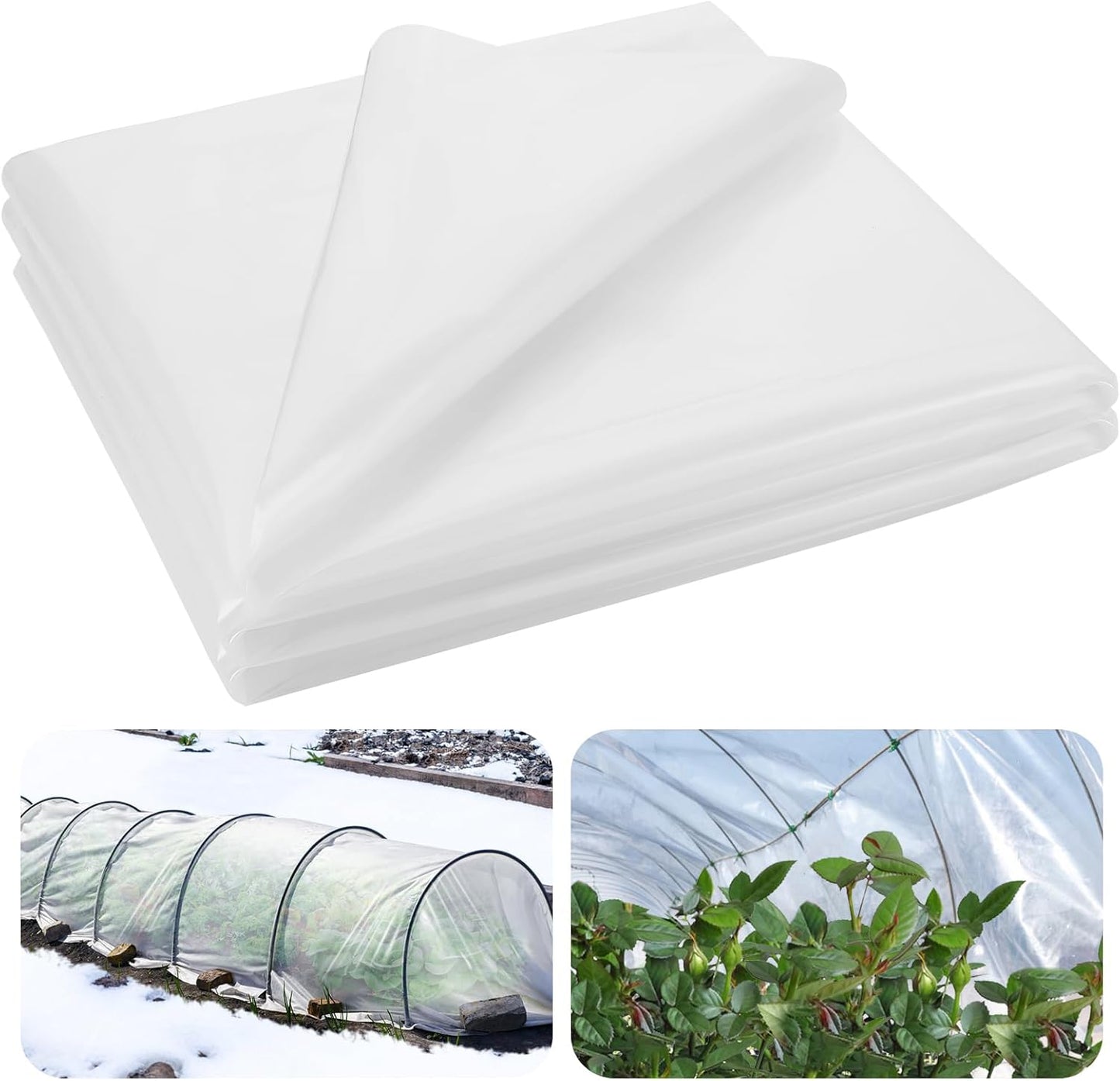 Alphatool Greenhouse Cover Plastic Sheeting - 10 x 30 ft Plant Covers Freeze Protection, Frost Cloths for Outdoor Plants, Clear Floating Row Cover for Outdoors Garden Plants Vegetables Crops