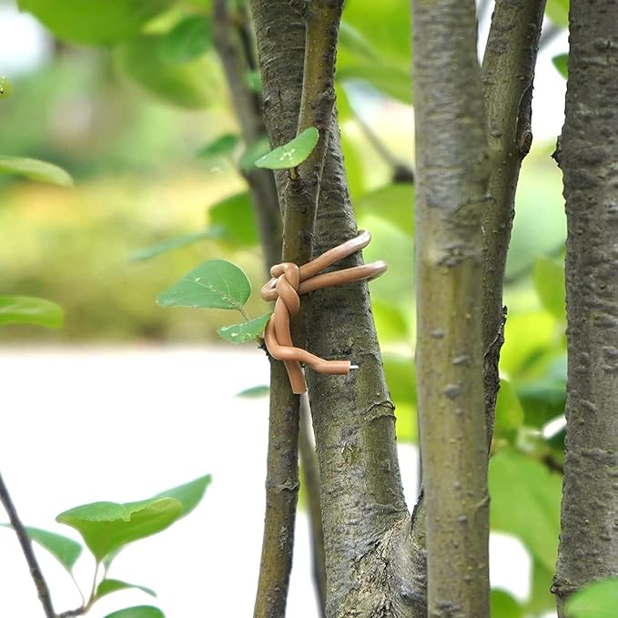 Decoroca Soft Plant Ties for Support - 65.6' Reusable Waterproof Plant Wire, Garden Twist, Office Organization and Decoration Binding（2pcs/Brown）