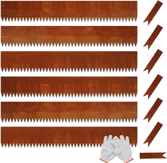 Corten Steel Landscape Edging, 40" L x 6" H, 15 GA Thickness, 6 Pack + 7 Stakes, Enhance Garden, Yard, Park, Lawn, Plants & Vegetables w/Long-Lasting Rust-Finish Cor-Ten Edging