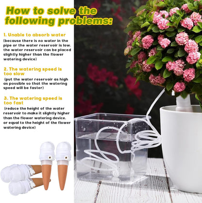 Hestya 10 Pack Plant Watering Stakes Automatic Devices Plant Self Drip Irrigation Slow Release Indoor Outdoor Terracotta Water Spikes for Potted Plants Flower (White Base)