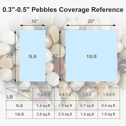 SIDONG 10 LB Mixed River Rocks, 0.3-0.5 Inches High Polished Pebbles for Indoor Plants, Aquarium Rocks Used in Fish Tank, Decorative Stones for Plants, Vases, Home Décor, Crafting, Garden Landscaping