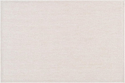 CAMILSON Easy Jute Rug 2x3, Indoor Outdoor Off-White Color Fiber Area Rugs for Bathroom and Kitchen Rug, Herringbone Seagrass Boho Woven Design, Easy-Cleaning, Washable Outside Carpet Alfombras 2 x 3