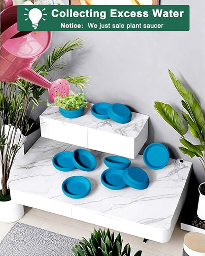 vensovo 2 Inch Steel Blue Terracotta Plant Saucer Pots Tray - 12 pcs Mini Planter Saucers for Indoor & Outdoor Plants, Small Clay Trays Perfect for 1 Inch 1.5Inch Flower Pot