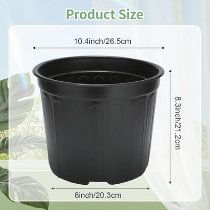 40 Pack 3 Gallon Nursery Plant Pots,10 Inch Plastic Garden Flower Seedling Planter Pot with Drainage Holes for Outdoor Indoor Plants,Gardening Gifts