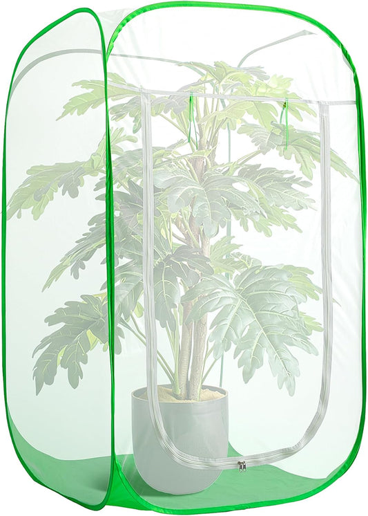 48" x 28" x 28" Pop Up Garden Mesh Plant Cover, Plant Protectors Mesh Plant Enclosure, Garden Net Cage Pest Protection Guard Tent with Storage Bag for Protect Plant Vegetable Fruit from Birds Insects