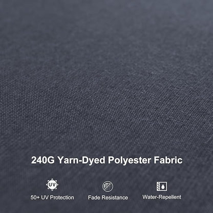 PURPLE LEAF 10' X 10' Left-right Tilting Patio Umbrella with Base Outdoor Swivel Cantilever Offset Aluminum Umbrella with Champagne Frame and 360-degree Rotation for Garden Deck Pool, Grey