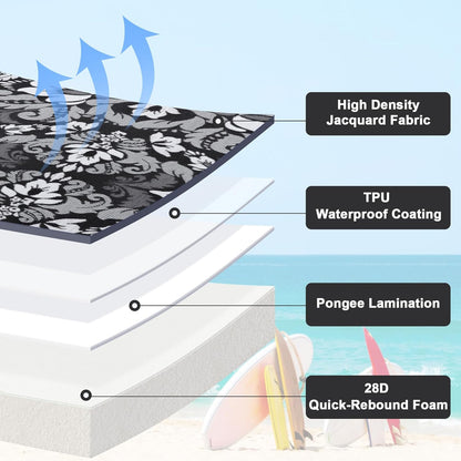 Favoyard Outdoor Chair Cushion 22 x 22 x 3 In Waterproof Pattern Fade Resistant Cushions for Patio Furniture with Removable Cover Attach Straps 28D Foam Insert Cushions Pads for Seat Sofa Couch 2 Pack