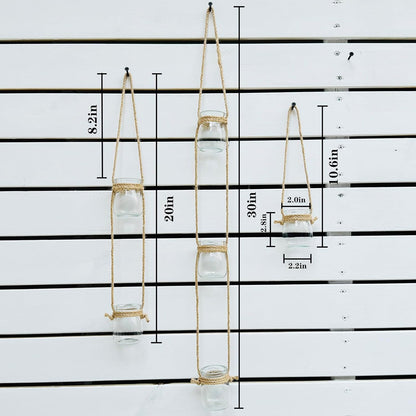 3pcs Glass Flower Vase for Hydroponic Planter Terrarium，Wall Hanging Propagation Station for Plant Cutting Home Office Living Room Garden Decor (Round)