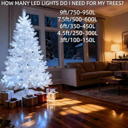 LUCKY SHINE 150 LED Cool White Christmas Lights, UL 50 FT White Wire Decorative Lighting String, for Indoor and Outdoor Party, Garden, Patio.