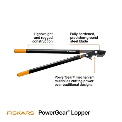Fiskars 32-Inch PowerGear Loppers for Tree Trimming, Heavy-Duty, Sharp Bypass Steel Blade Tree Branch Cutter up to 2-Inch Diameter Cut Capacity, Hand Loppers