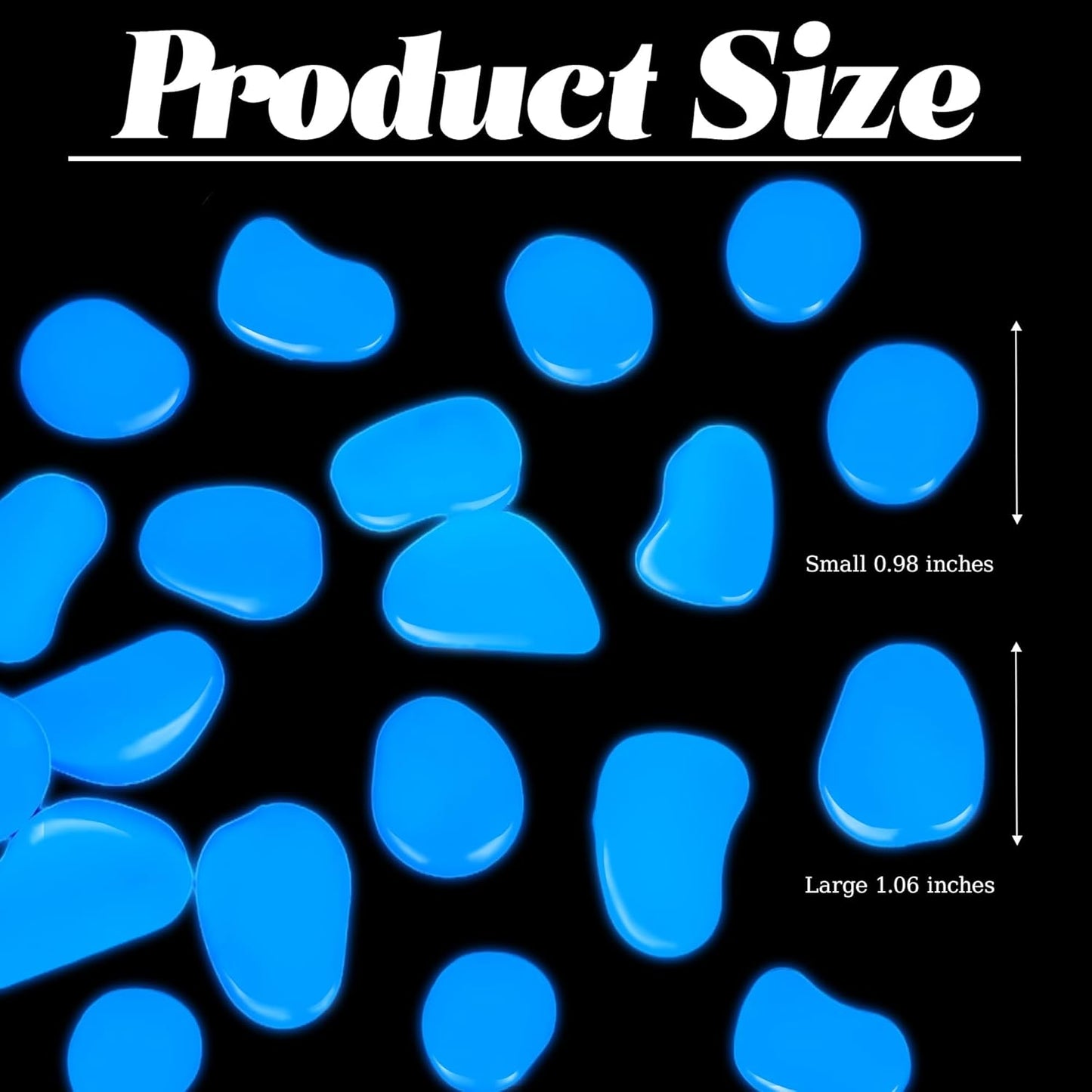 2.1LB 25-27mm Glow in The Dark Rocks Glow in The Dark Stones Glowing Garden Pebbles Luminous Rocks for Lawn Patio Walkway Outdoor Decoration,Bule