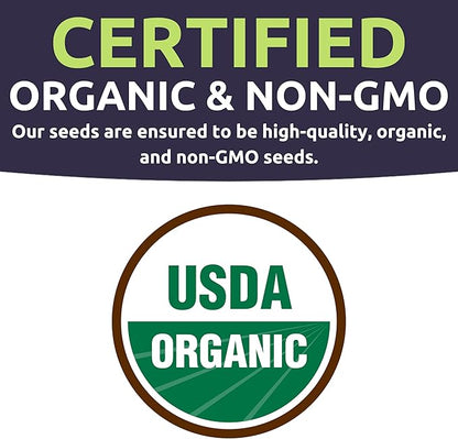 Organic Container Garden Seeds Variety Pack - 10 Individual Packs - 2025 Season - Ruquette arugula, Genovese Basil and More! for Indoor & Outdoor Planting (Non-GMO, Certified Organic)