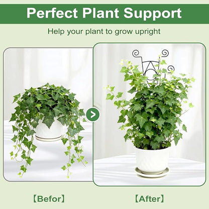 Stackable Metal Trellis for Climbing Plants Outdoor & Indoor - 4 Pack Garden Trellis for Potted Plants, Rust-Resistant Plant Support Stakes for Vines, Flowers - Sturdy Plant Trellis