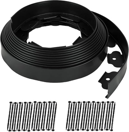 Hugeleaf Landscape Edging 2 Inch Tall, 40 Feet Garden Edging Border with 40Pcs Stakes,Lawn Border for Landscaping, Flower Beds(Black)