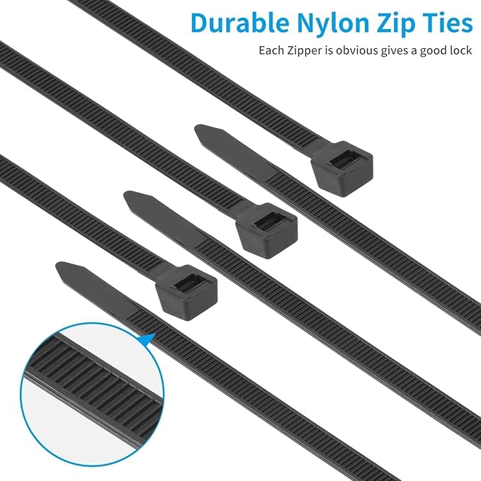 24 inch Yellow Zip Ties Heavy Duty 50 PACK, 250 LBS Ultra Exclusive Strong Plastic Wire Ties, Large Cable Ties Extra Long Tie Wraps, Indoor and Outdoor UV Resistant