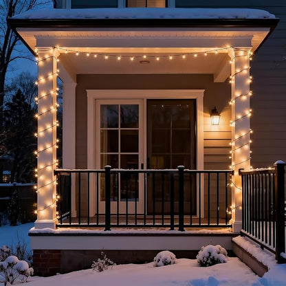 LUCKY SHINE 150 LED Warm White Christmas Lights with 50 Ft Brown Wire, UL Listed and Commercial Grade Decorative Lighting String, for Indoor and Outdoor Party, Garden, Patio