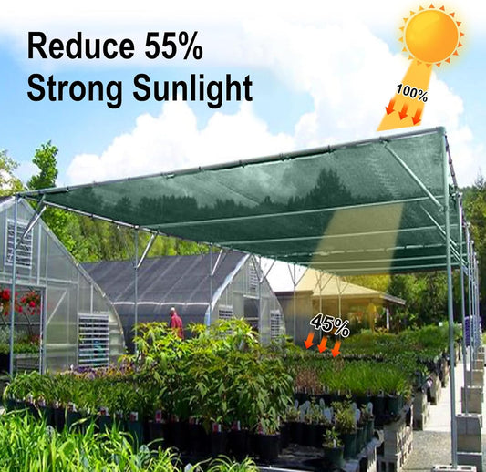 LOVE STORY 6x8FT 55% Green Shade Cloth Sun Shade Net UV Resistant Mesh Tarp Plant Cover Sunblock Net for Garden,Greenhouse,Vegetables,Flowers